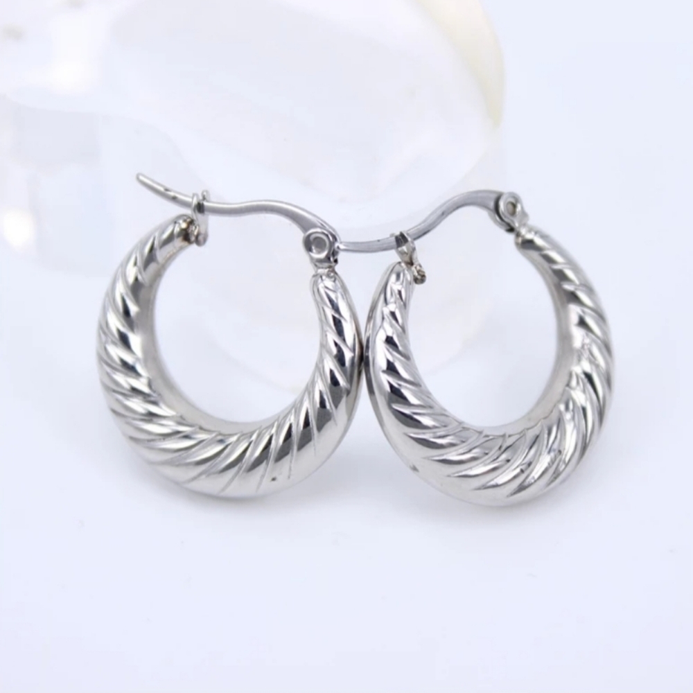 Sterling Silver Elegant simple hoop earrings